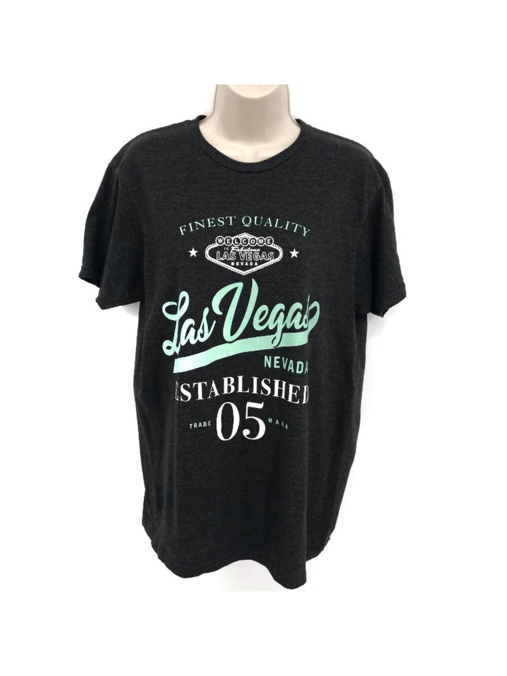 Smart  Blanks Mens Las Vegas Nevada Graphic T-Shirt Black Heather Size M
